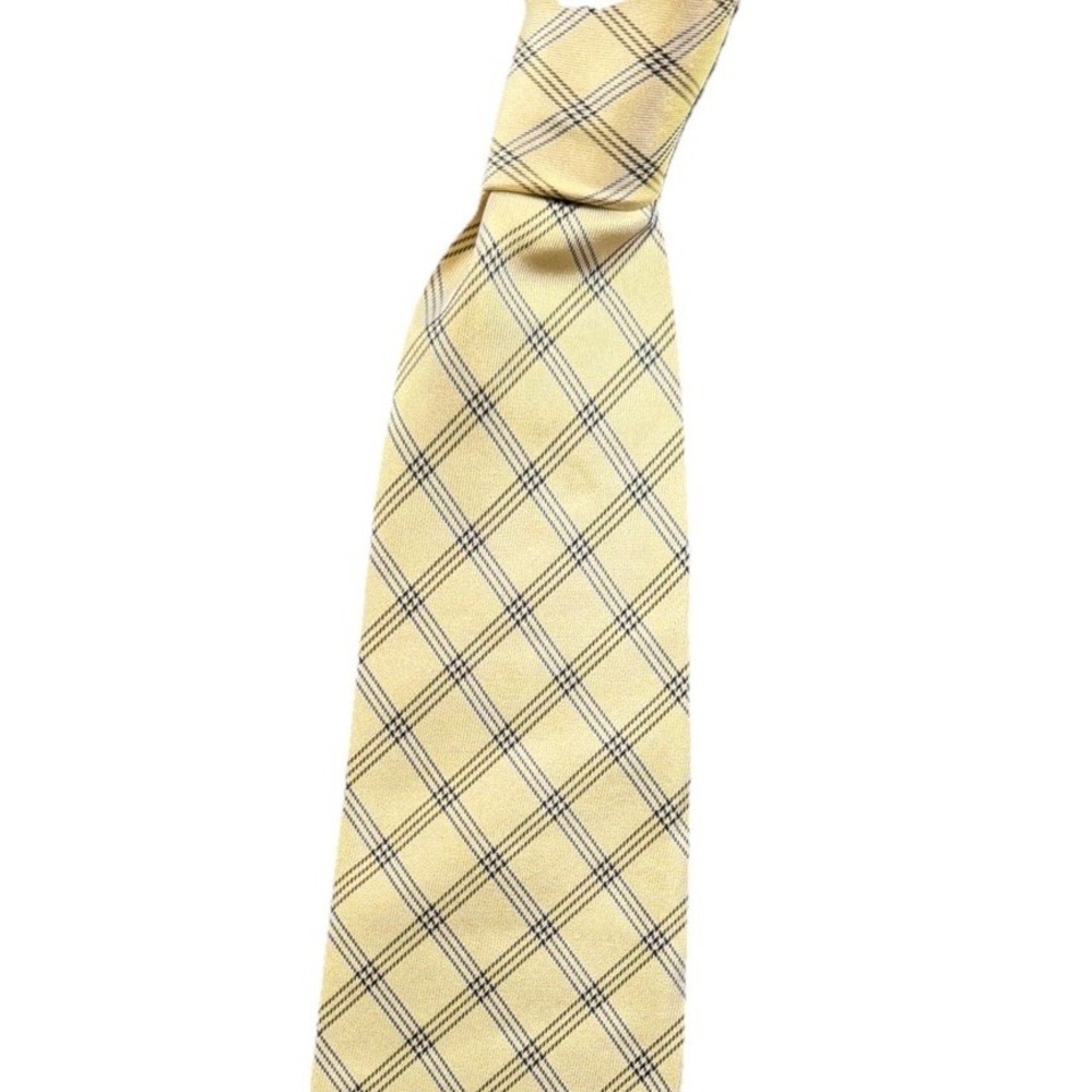 Nautica Tie Mens One Size Yellow 100% Silk Woven Classic Dress Necktie 58"